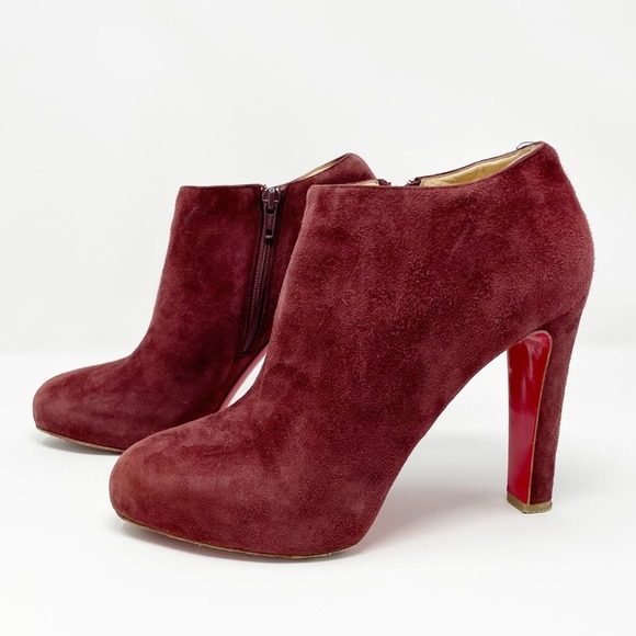 Christian Louboutin Shoes - Christian Louboutin Vicky Booty 120 Suede Ankle Boots
